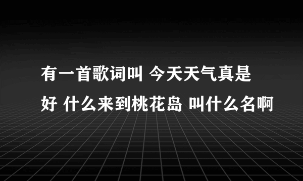 有一首歌词叫 今天天气真是好 什么来到桃花岛 叫什么名啊