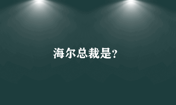 海尔总裁是？