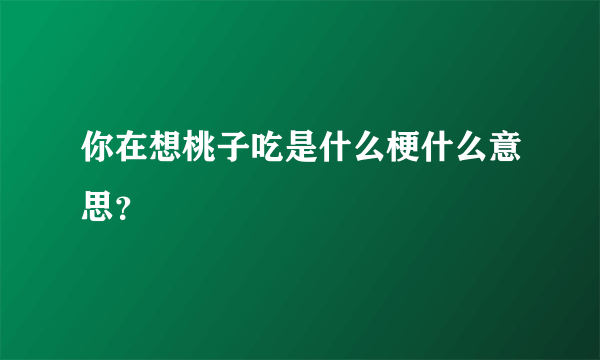 你在想桃子吃是什么梗什么意思？