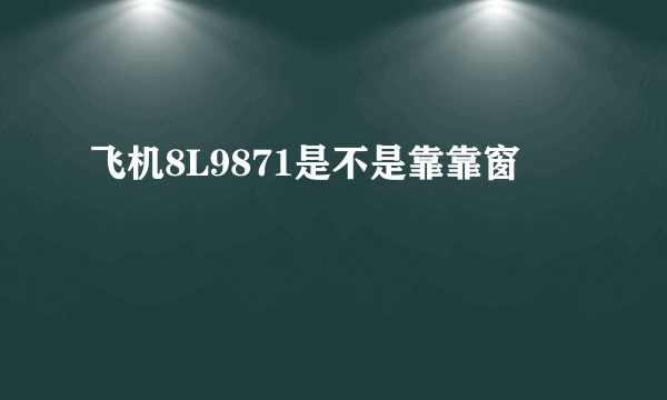 飞机8L9871是不是靠靠窗