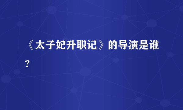 《太子妃升职记》的导演是谁？