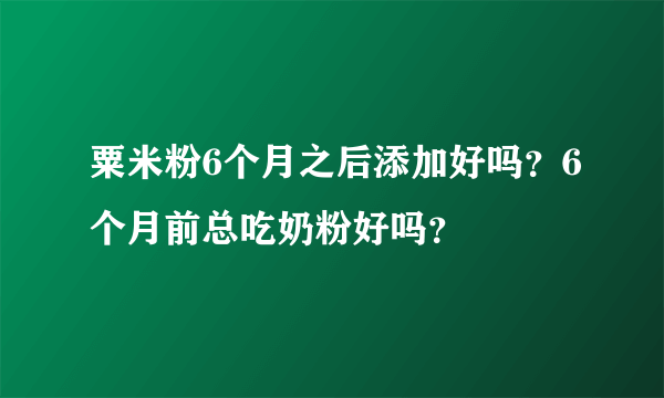 粟米粉6个月之后添加好吗？6个月前总吃奶粉好吗？