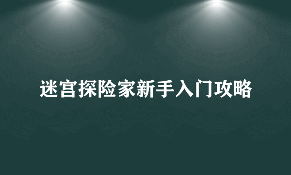 迷宫探险家新手入门攻略