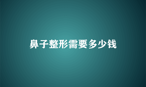 鼻子整形需要多少钱