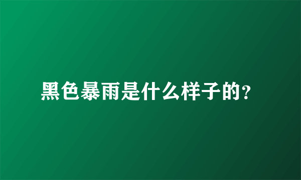 黑色暴雨是什么样子的？