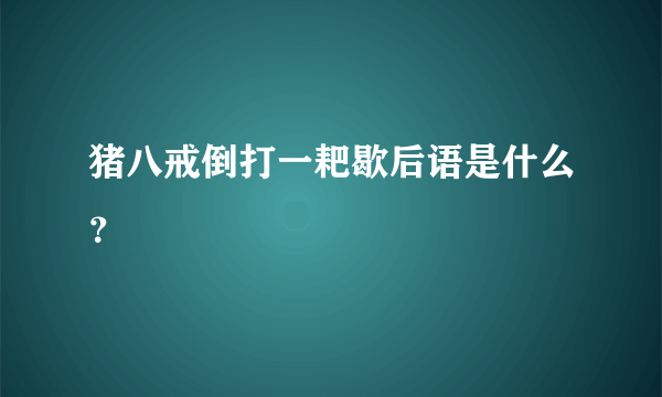 猪八戒倒打一耙歇后语是什么？