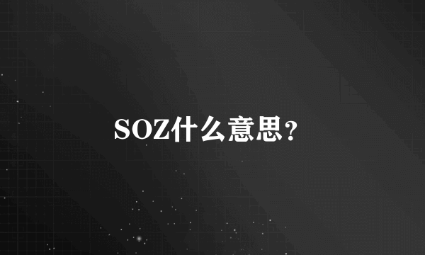 SOZ什么意思？