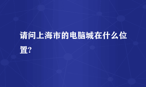 请问上海市的电脑城在什么位置?