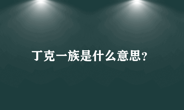 丁克一族是什么意思？