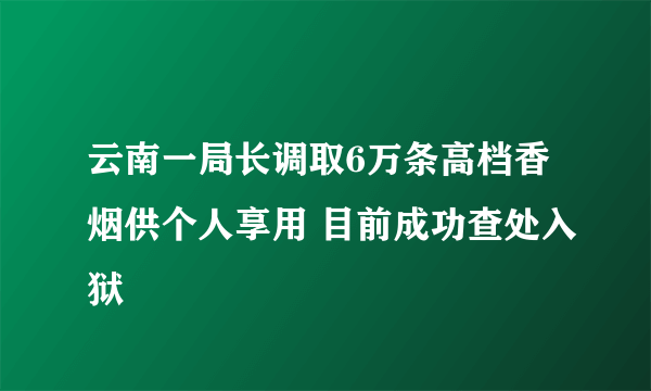 云南一局长调取6万条高档香烟供个人享用 目前成功查处入狱