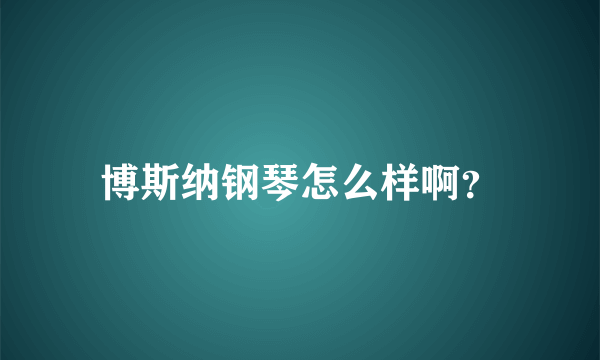 博斯纳钢琴怎么样啊？