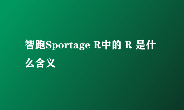 智跑Sportage R中的 R 是什么含义