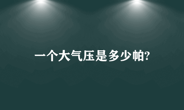 一个大气压是多少帕?