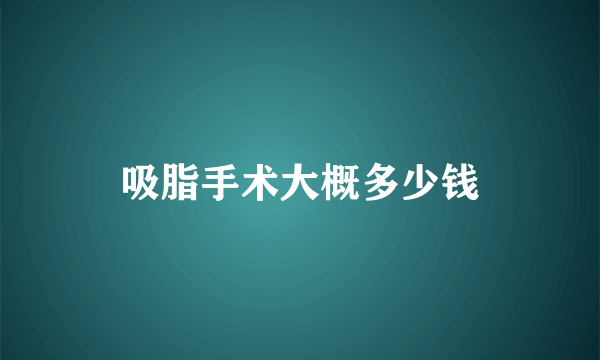 吸脂手术大概多少钱