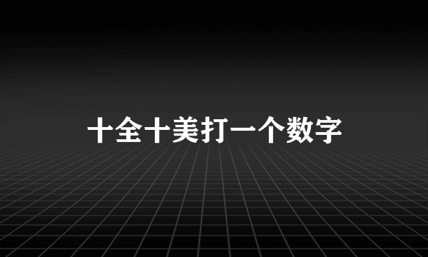 十全十美打一个数字