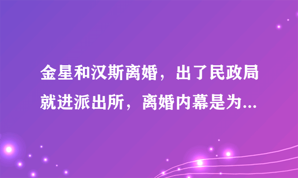 金星和汉斯离婚，出了民政局就进派出所，离婚内幕是为了孩子，怎么回事？