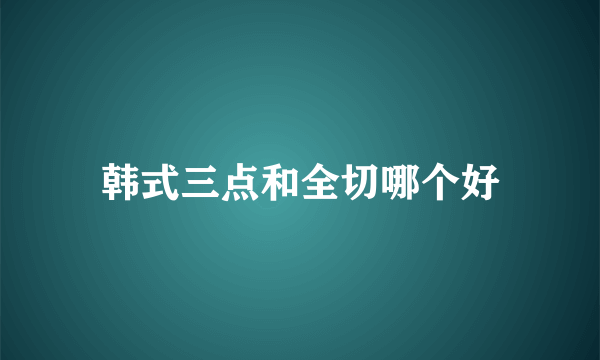 韩式三点和全切哪个好