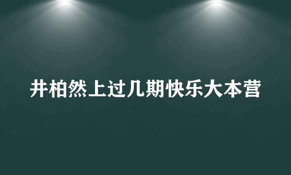 井柏然上过几期快乐大本营