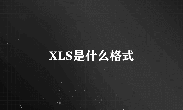 XLS是什么格式