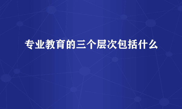 专业教育的三个层次包括什么