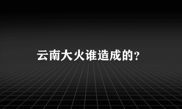 云南大火谁造成的？