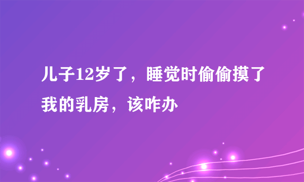 儿子12岁了，睡觉时偷偷摸了我的乳房，该咋办