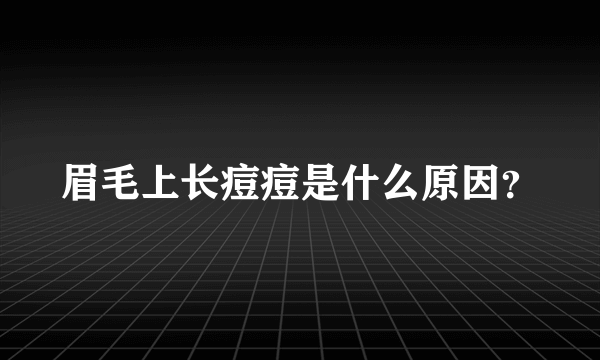 眉毛上长痘痘是什么原因？