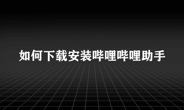 如何下载安装哔哩哔哩助手