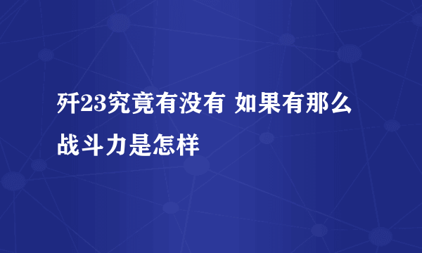 歼23究竟有没有 如果有那么战斗力是怎样