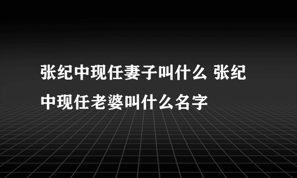 张纪中现任妻子叫什么 张纪中现任老婆叫什么名字