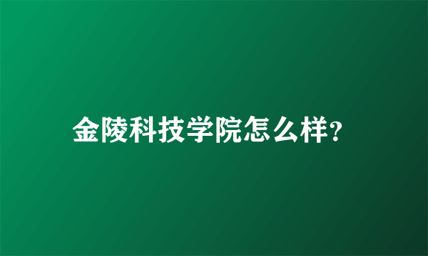 金陵科技学院怎么样？