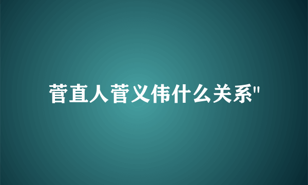 菅直人菅义伟什么关系