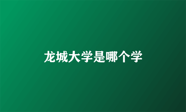 龙城大学是哪个学