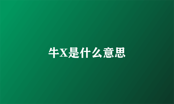 牛X是什么意思