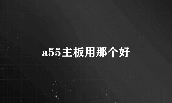 a55主板用那个好