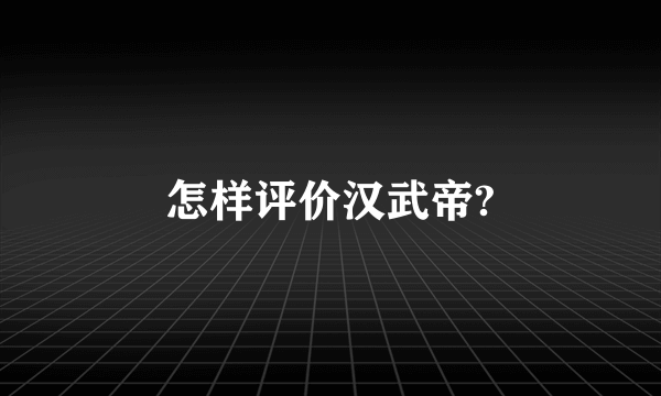 怎样评价汉武帝?