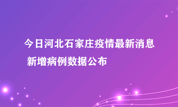 今日河北石家庄疫情最新消息 新增病例数据公布