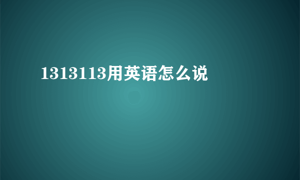 1313113用英语怎么说