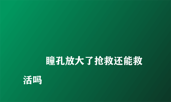 
        瞳孔放大了抢救还能救活吗
    