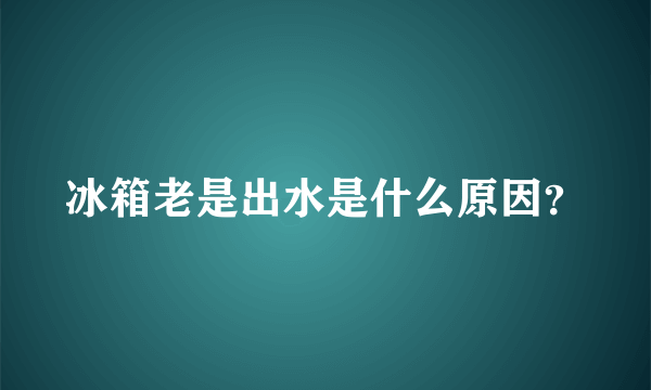 冰箱老是出水是什么原因？