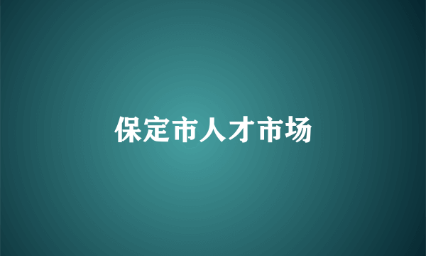 保定市人才市场