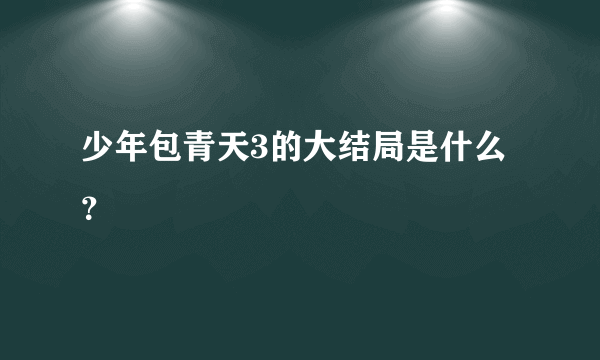 少年包青天3的大结局是什么？