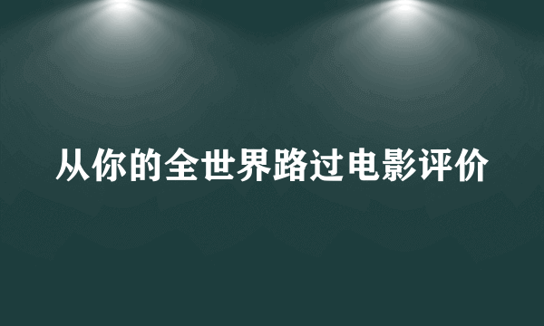 从你的全世界路过电影评价