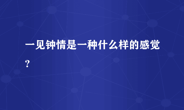 一见钟情是一种什么样的感觉？