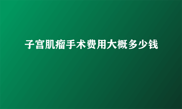 子宫肌瘤手术费用大概多少钱