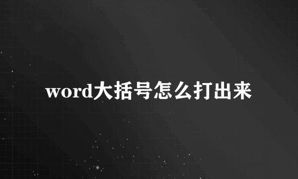 word大括号怎么打出来