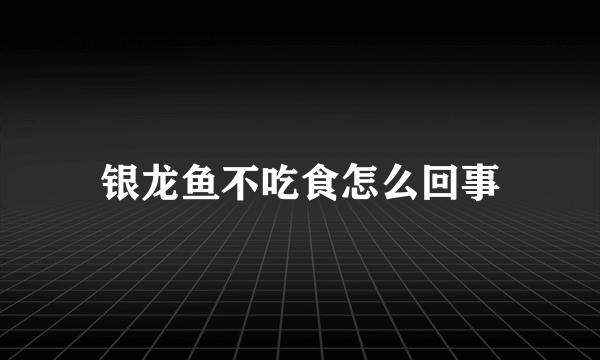 银龙鱼不吃食怎么回事