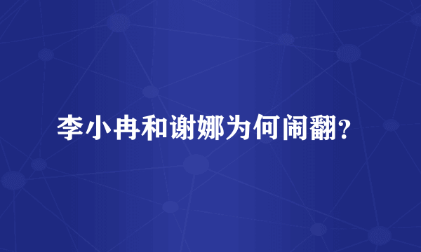 李小冉和谢娜为何闹翻？