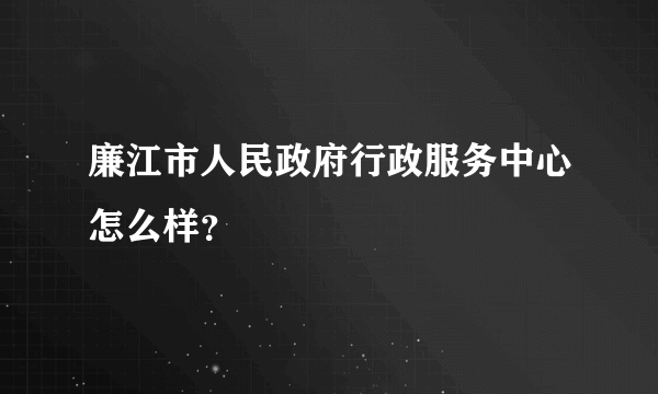 廉江市人民政府行政服务中心怎么样？