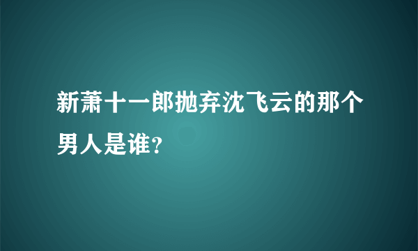 新萧十一郎抛弃沈飞云的那个男人是谁？